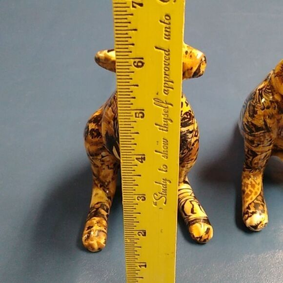 Vintage LaVie Jungle Safari Hand painted Hidden Safari Animals Kangaroo pair - Picture 8 of 11